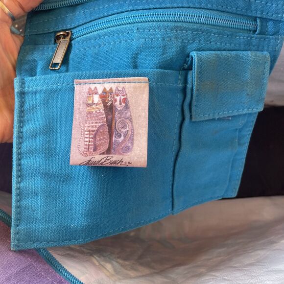 Vtg Laurel Burch Colorful Horses Mares EXTRA LARGE Shoulder Tote Beach Bag - Picture 16 of 16